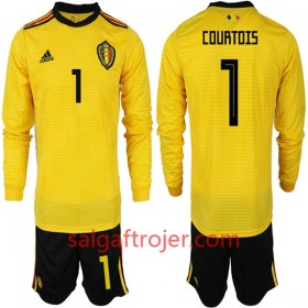 Belgien Fodboldtrøjer COURTOIS 1 Børn Udebanesæt VM 2018 Langærmet